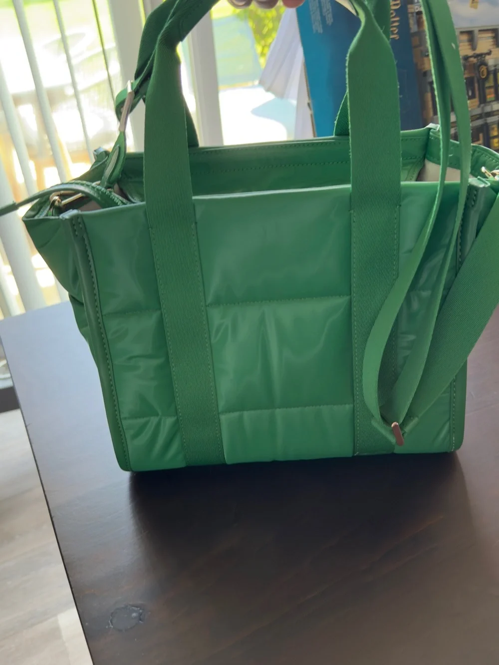 kate spade KIP Iconic Quilted Emerald Green Small Tote with Top Handles